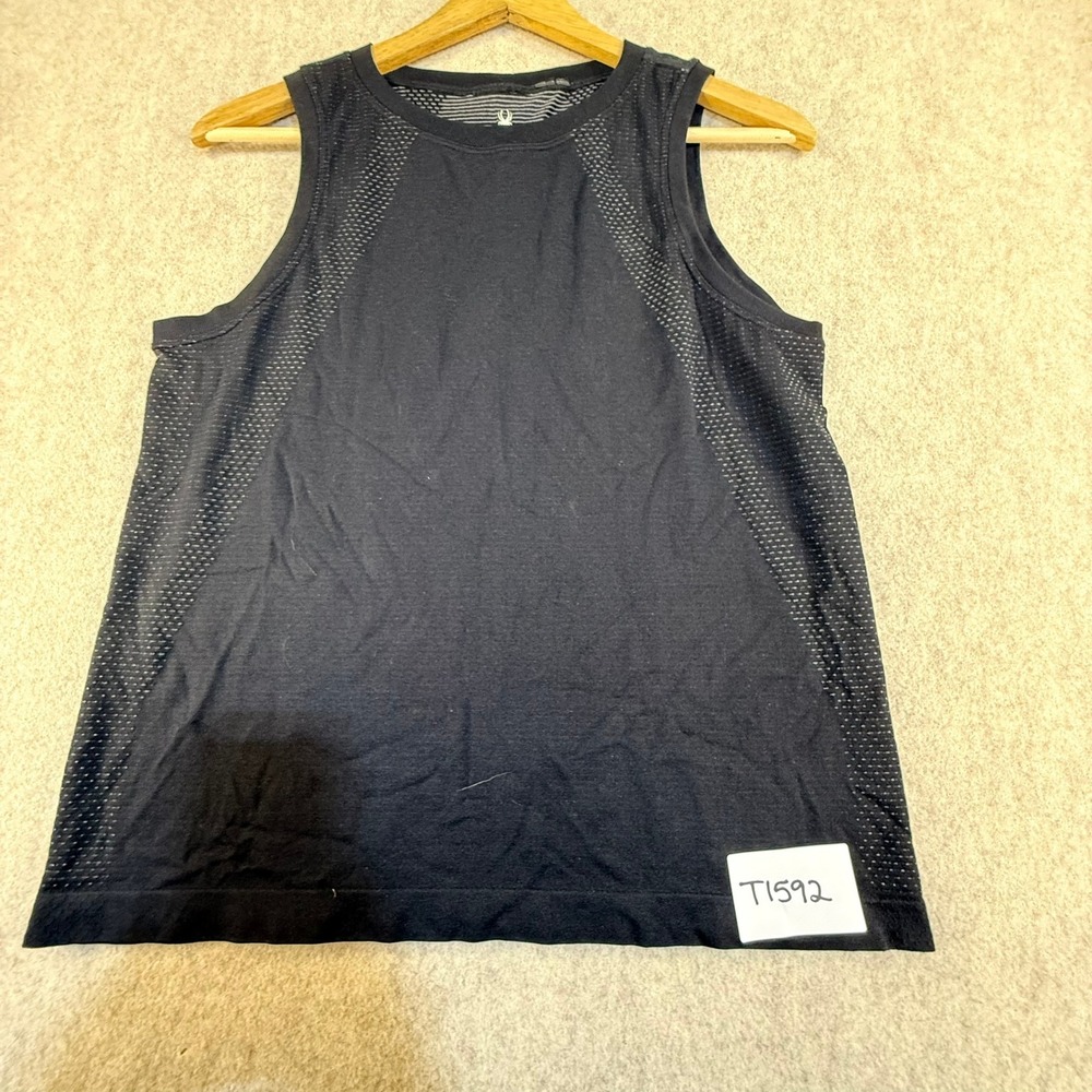 Spyder Active Mens Black Mesh Panel Performance‎ Tank Top Size M RN63619